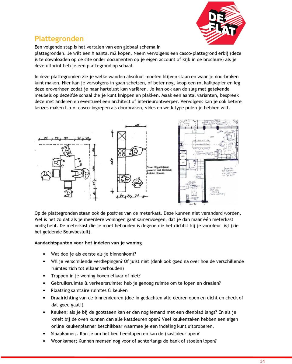 In deze plattegronden zie je welke wanden absoluut moeten blijven staan en waar je doorbraken kunt maken.