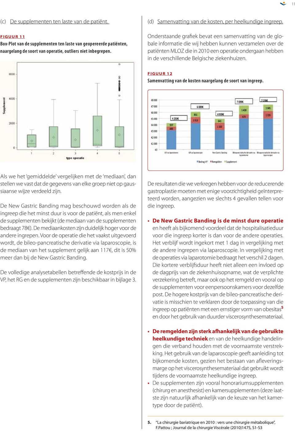 Onderstaande grafiek bevat een samenvatting van de globale informatie die wij hebben kunnen verzamelen over de patiënten MLOZ die in 2010 een operatie ondergaan hebben in de verschillende Belgische