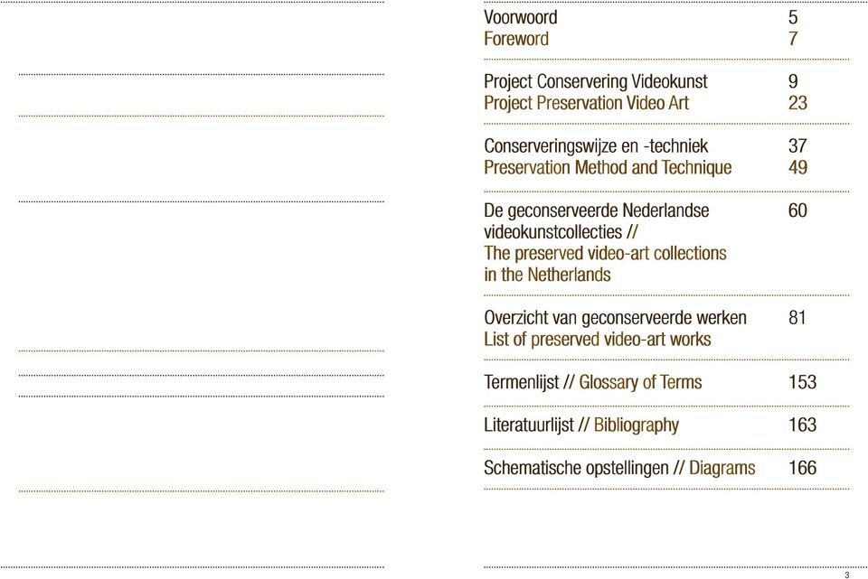 preserved video-art collections in the Netherlands Overzicht van geconserveerde werken 81 List of preserved