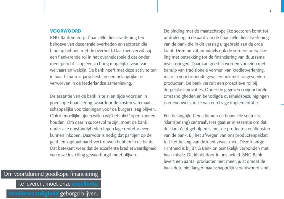 De bank heeft met deze activiteiten in haar bijna 100-jarig bestaan een belangrijke rol verworven in de Nederlandse samenleving.