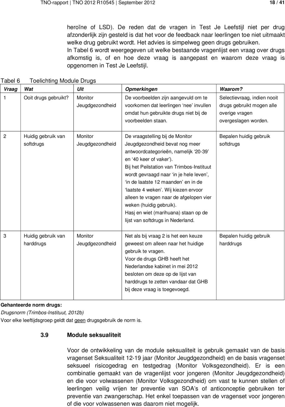 Het advies is simpelweg geen drugs gebruiken.