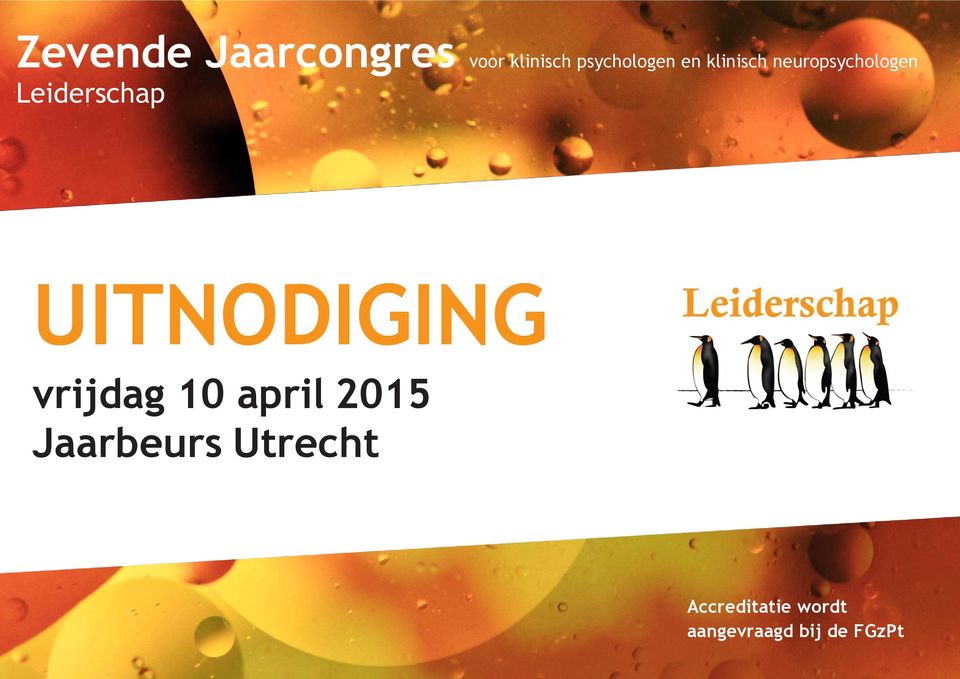 UITNODIGING vrijdag 10 april 2015 Jaarbeurs