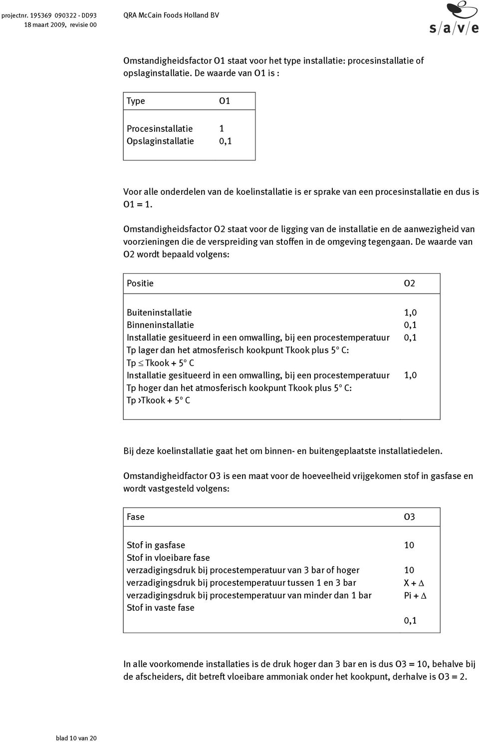 Omstandigheidsfactor O2 staat voor de ligging van de installatie en de aanwezigheid van voorzieningen die de verspreiding van stoffen in de omgeving tegengaan.