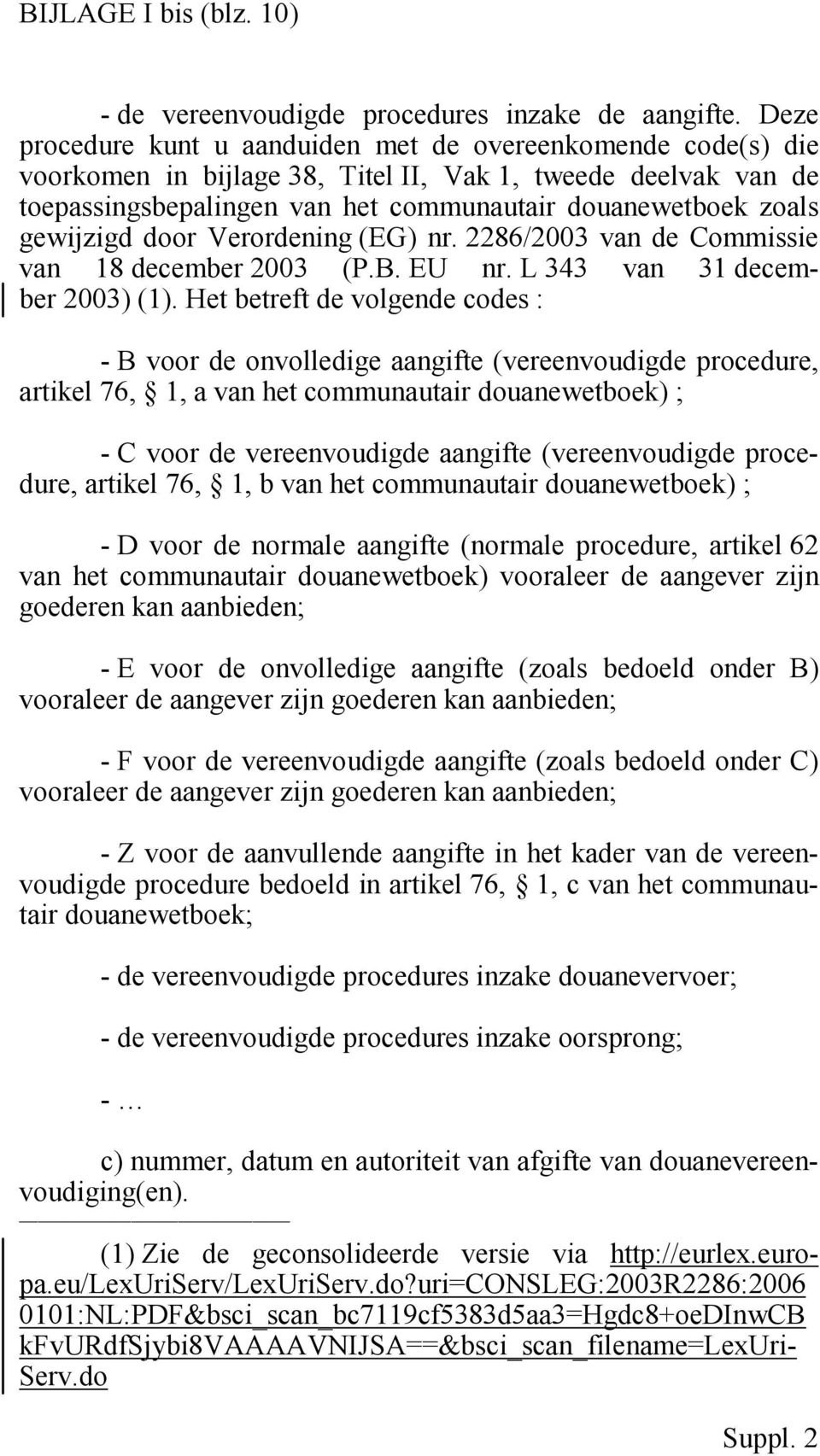 gewijzigd door Verordening (EG) nr. 2286/2003 van de Commissie van 18 december 2003 (P.B. EU nr. L 343 van 31 december 2003) (1).