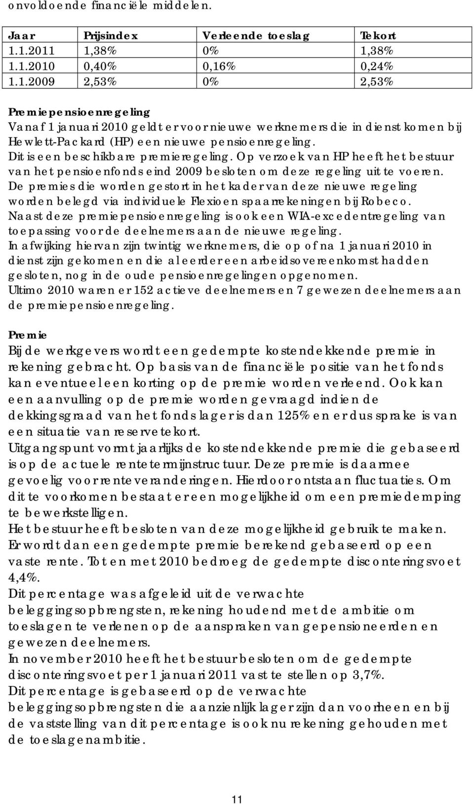 Dit is een beschikbare premieregeling. Op verzoek van HP heeft het bestuur van het pensioenfonds eind 2009 besloten om deze regeling uit te voeren.