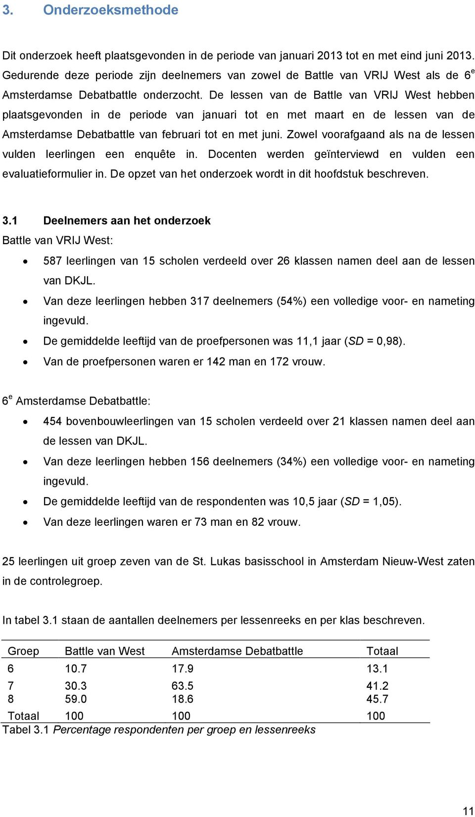 De lessen van de Battle van VRIJ West hebben plaatsgevonden in de periode van januari tot en met maart en de lessen van de Amsterdamse Debatbattle van februari tot en met juni.