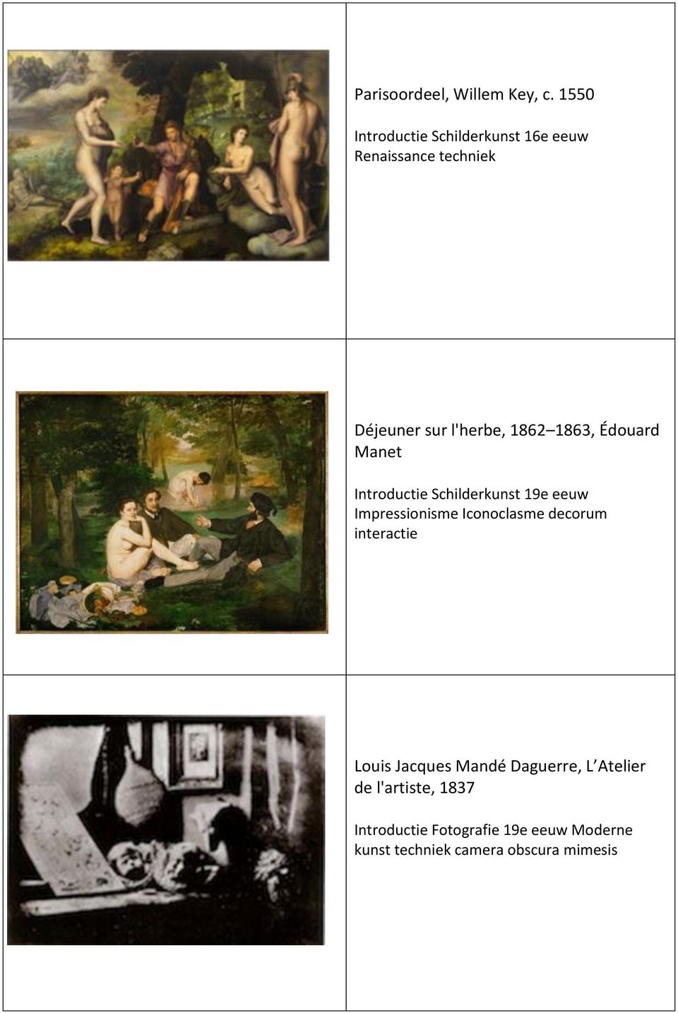 1863, Édouard Manet Introductie Schilderkunst 19e eeuw Impressionisme Iconoclasme