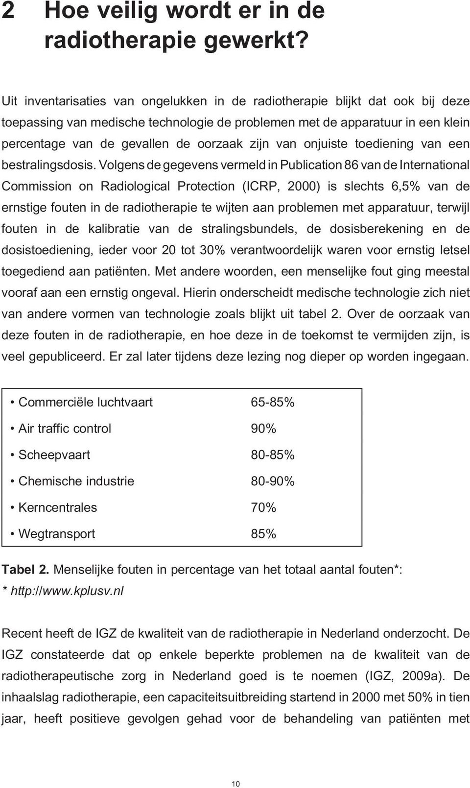 zijn van onjuiste toediening van een bestralingsdosis.