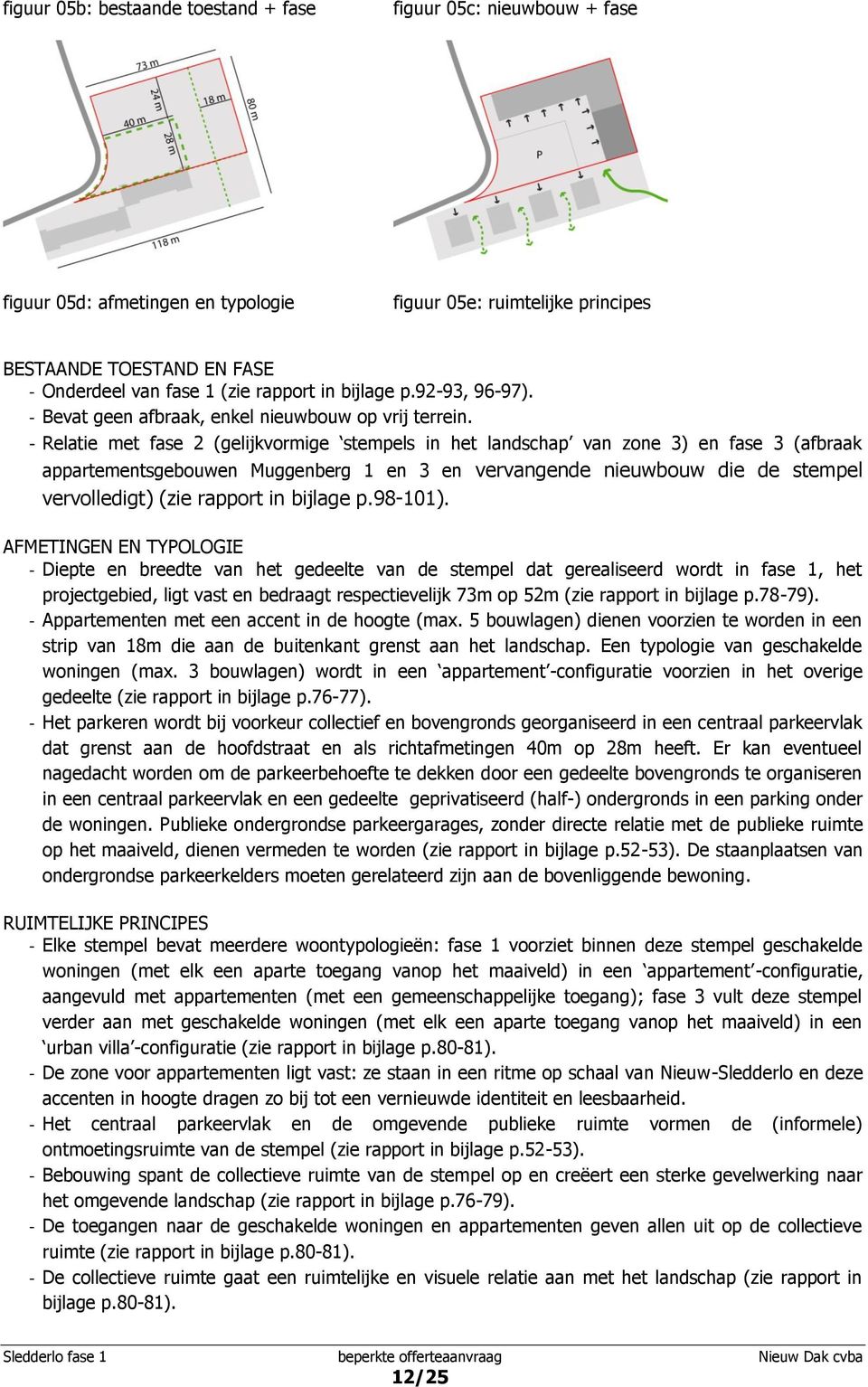 - Relatie met fase 2 (gelijkvormige stempels in het landschap van zone 3) en fase 3 (afbraak appartementsgebouwen Muggenberg 1 en 3 en vervangende nieuwbouw die de stempel vervolledigt) (zie rapport