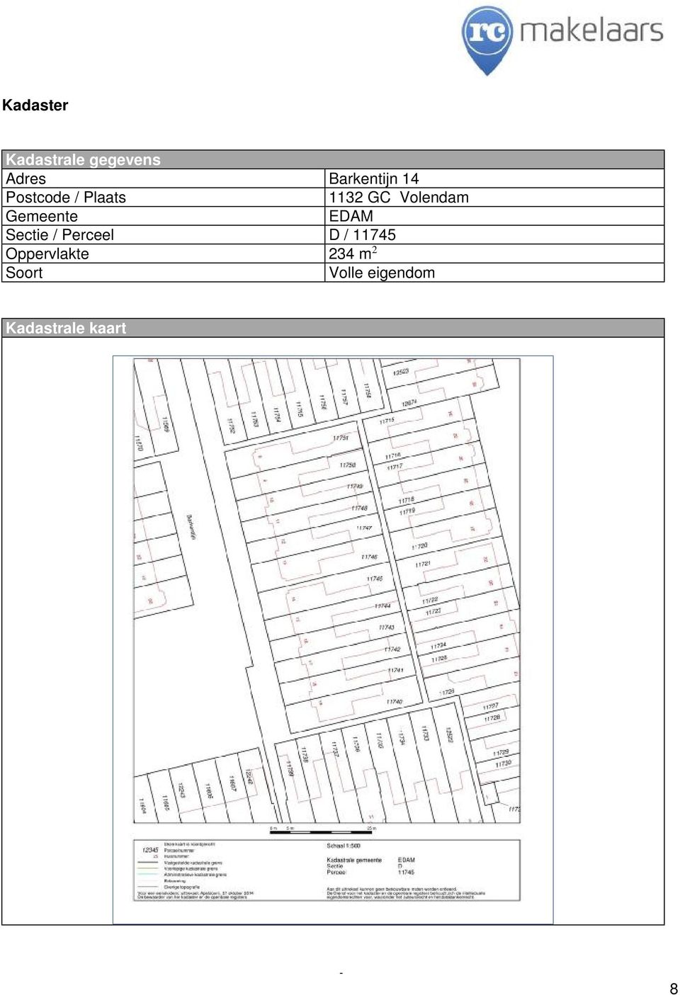 Gemeente EDAM Sectie / Perceel D / 11745