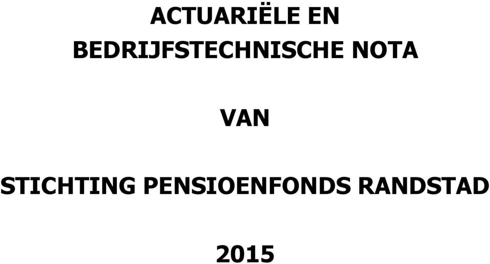 NOTA VAN STICHTING