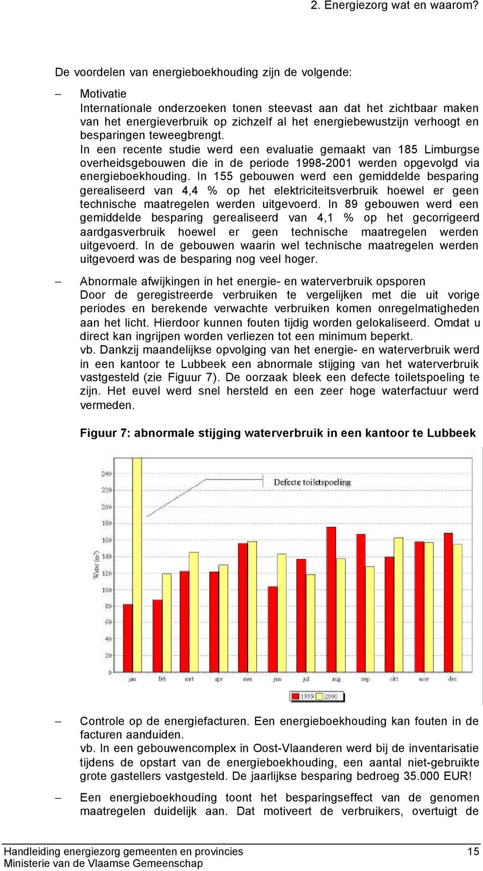 verhoogt en besparingen teweegbrengt. In een recente studie werd een evaluatie gemaakt van 185 Limburgse overheidsgebouwen die in de periode 1998-2001 werden opgevolgd via energieboekhouding.