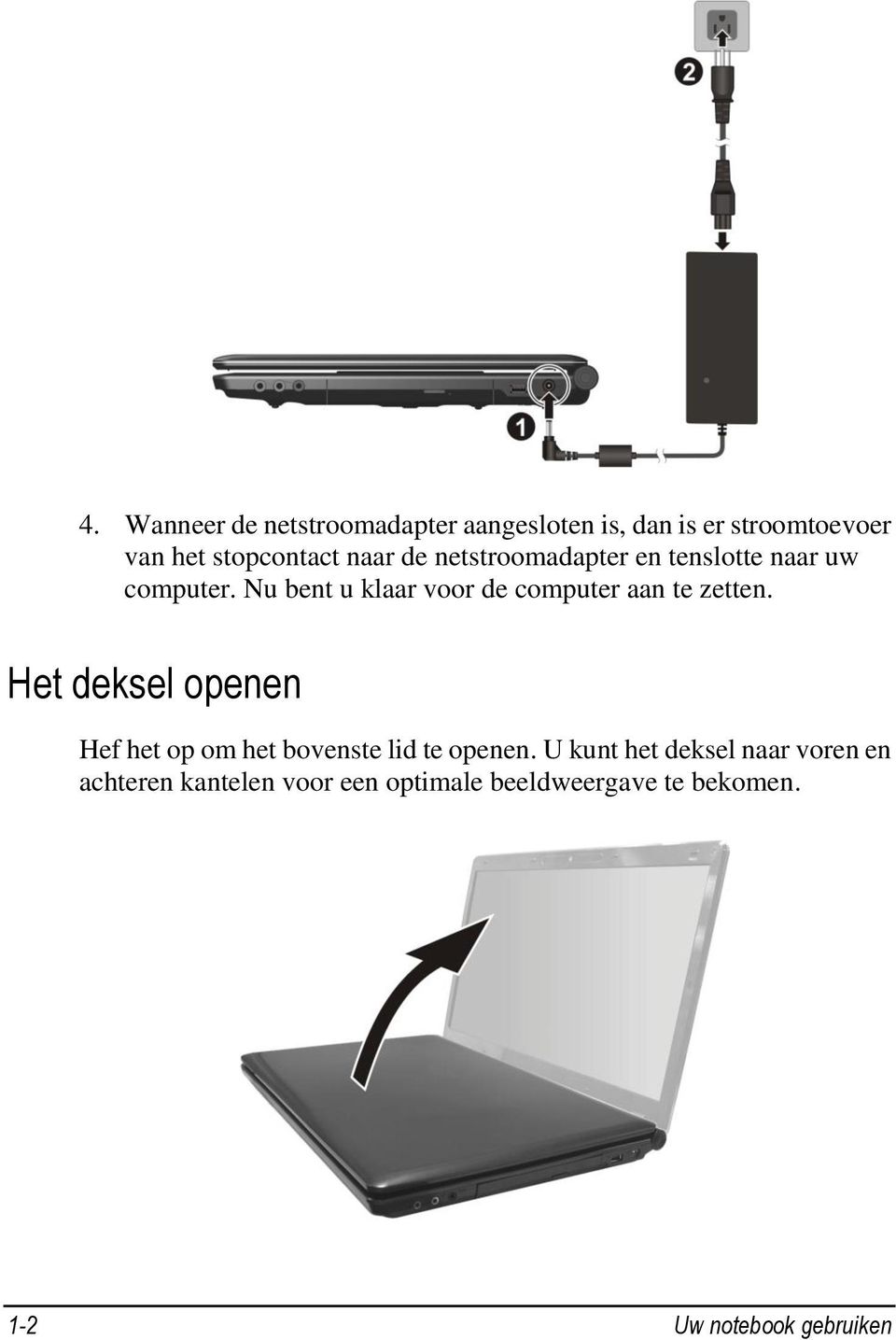 Nu bent u klaar voor de computer aan te zetten.