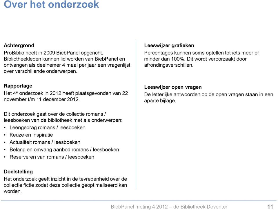 Leeswijzer grafieken Percentages kunnen soms optellen tot iets meer of minder dan 100%. Dit wordt veroorzaakt door afrondingsverschillen.