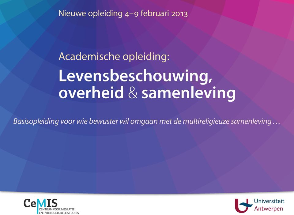 overheid & samenleving Basisopleiding voor