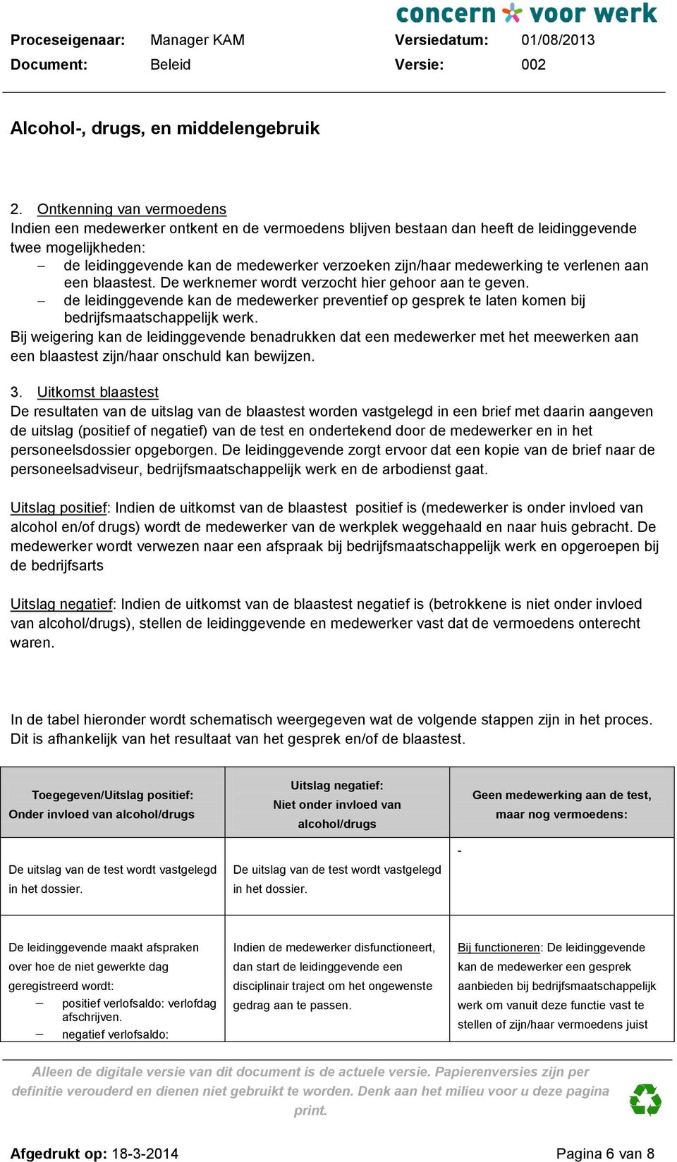 de leidinggevende kan de medewerker preventief op gesprek te laten komen bij bedrijfsmaatschappelijk werk.