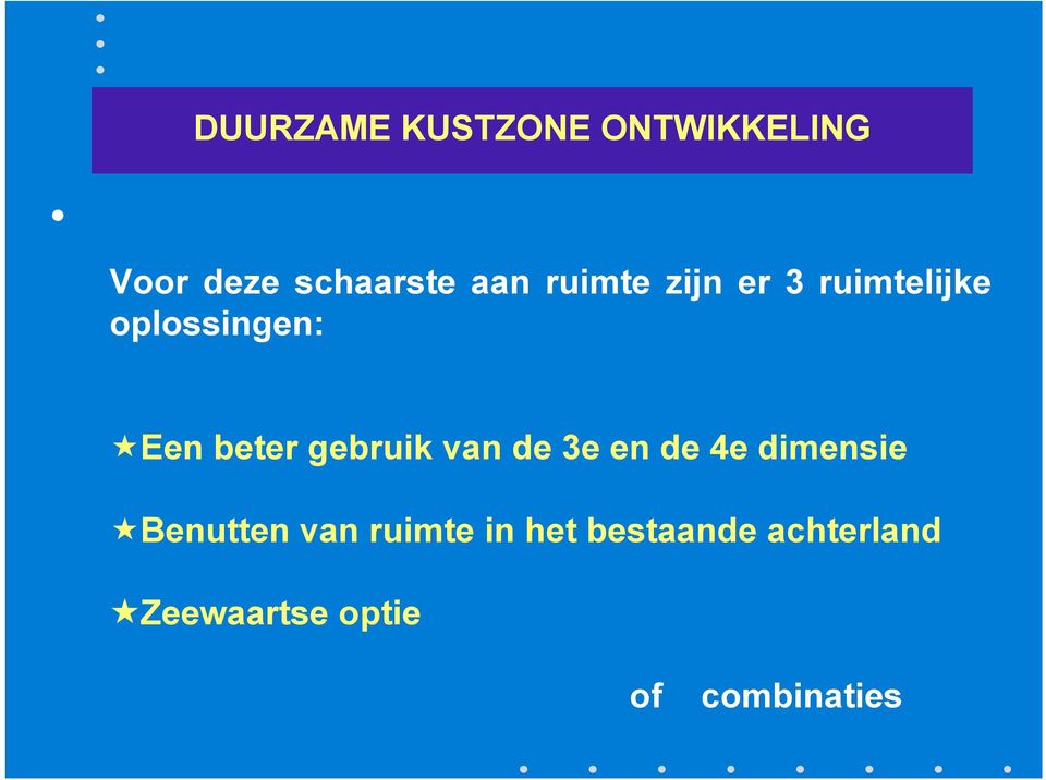 gebruik van de 3e en de 4e dimensie Benutten van ruimte