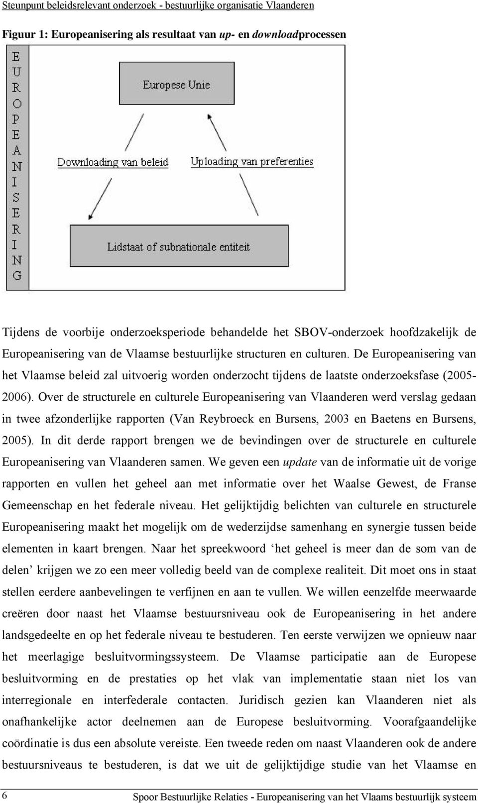 De Europeanisering van het Vlaamse beleid zal uitvoerig worden onderzocht tijdens de laatste onderzoeksfase (2005-2006).