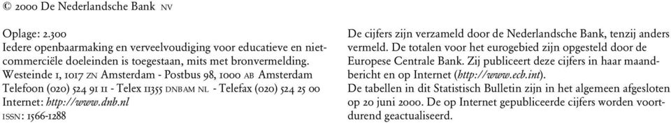 m nl - Telefax (020) 524 25 00 Internet: http://www.dnb.nl issn: 1566-1288 De cijfers zijn verzameld door de Nederlandsche Bank, tenzij anders vermeld.
