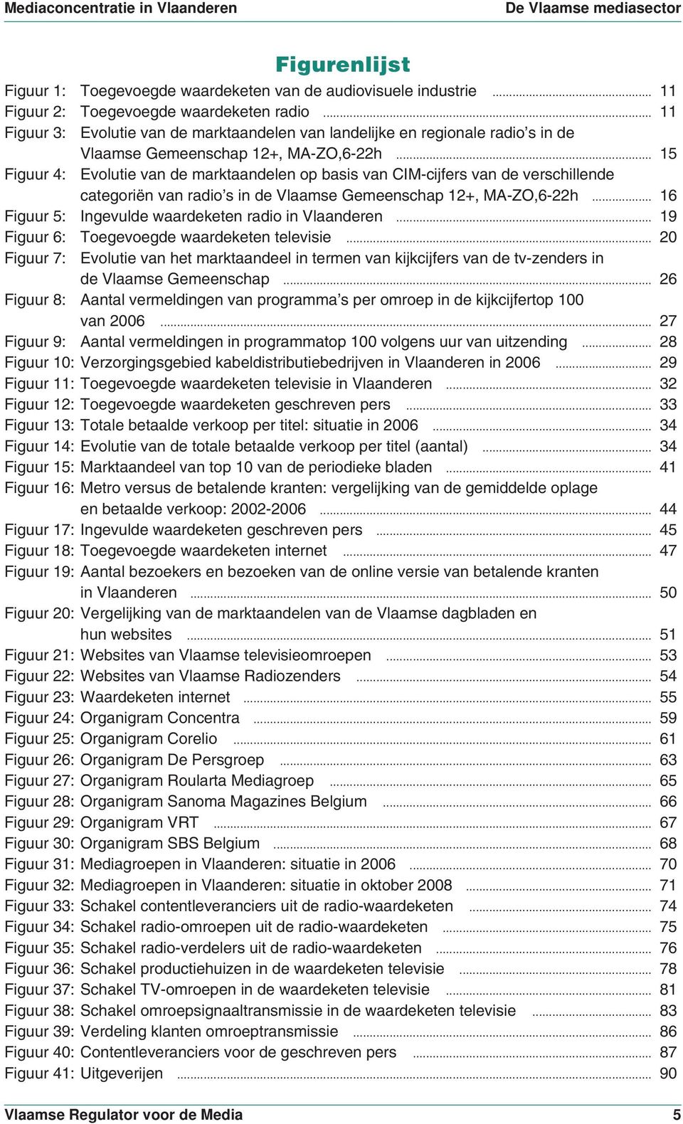 .. 15 Figuur 4: Evolutie van de marktaandelen op basis van CIM-cijfers van de verschillende categoriën van radio s in de Vlaamse Gemeenschap 12+, MA-ZO,6-22h.