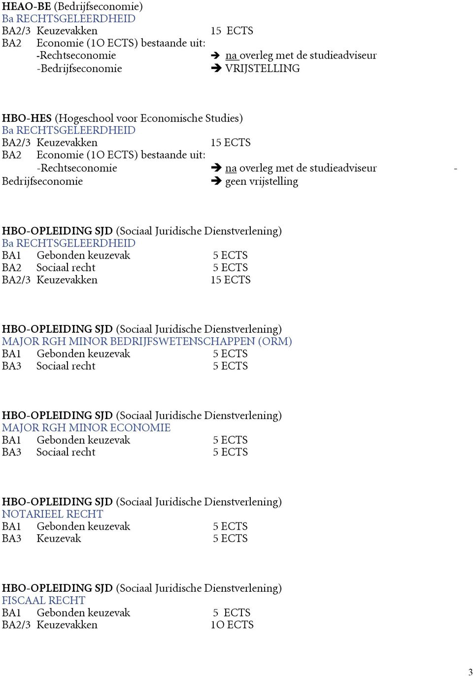 BEDRIJFSWETENSCHAPPEN (ORM) BA3 Sociaal recht 5 ECTS MAJOR RGH MINOR