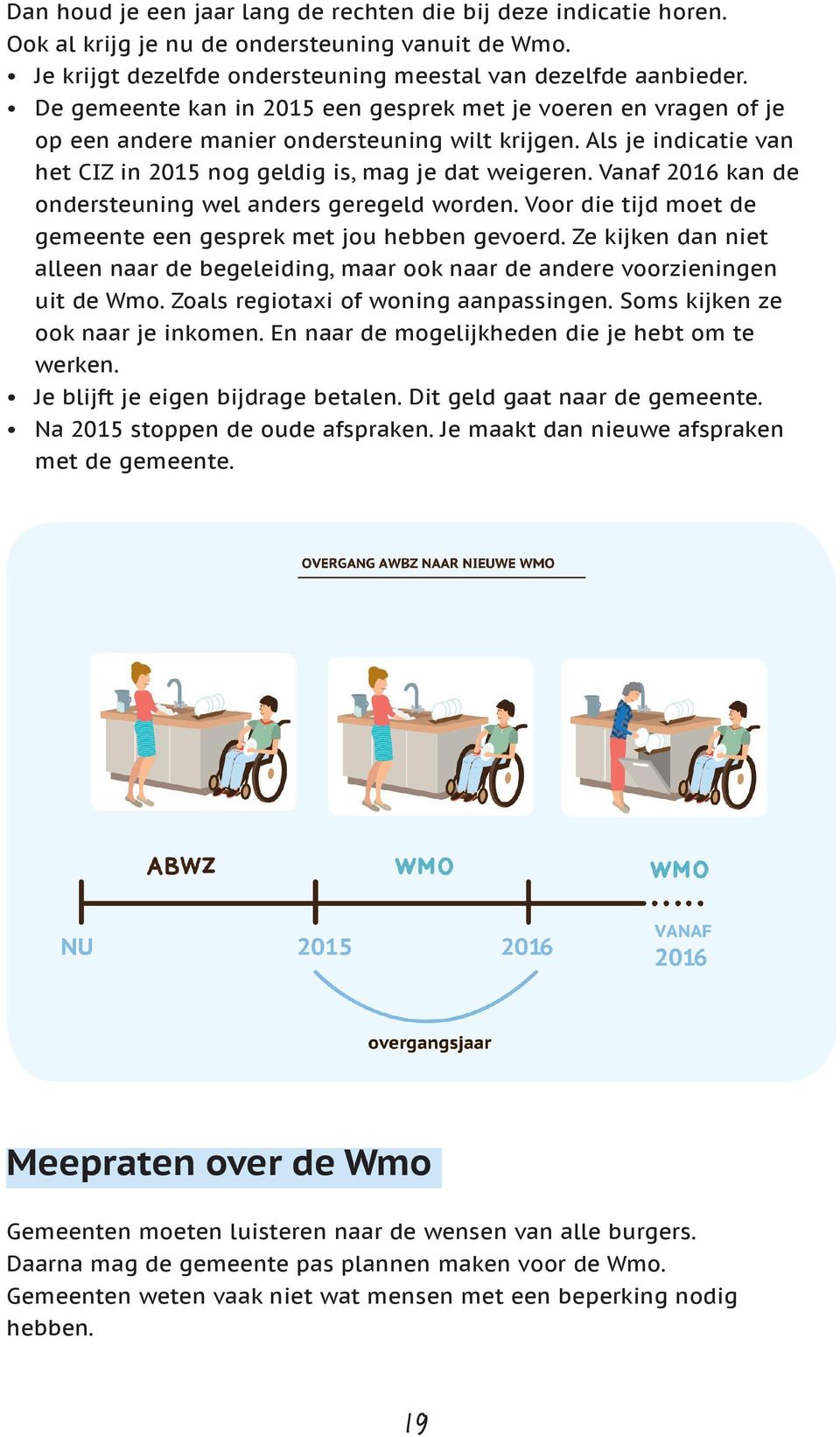 Vanaf 2016 kan de ondersteuning wel anders geregeld worden. Voor die tijd moet de gemeente een gesprek met jou hebben gevoerd.