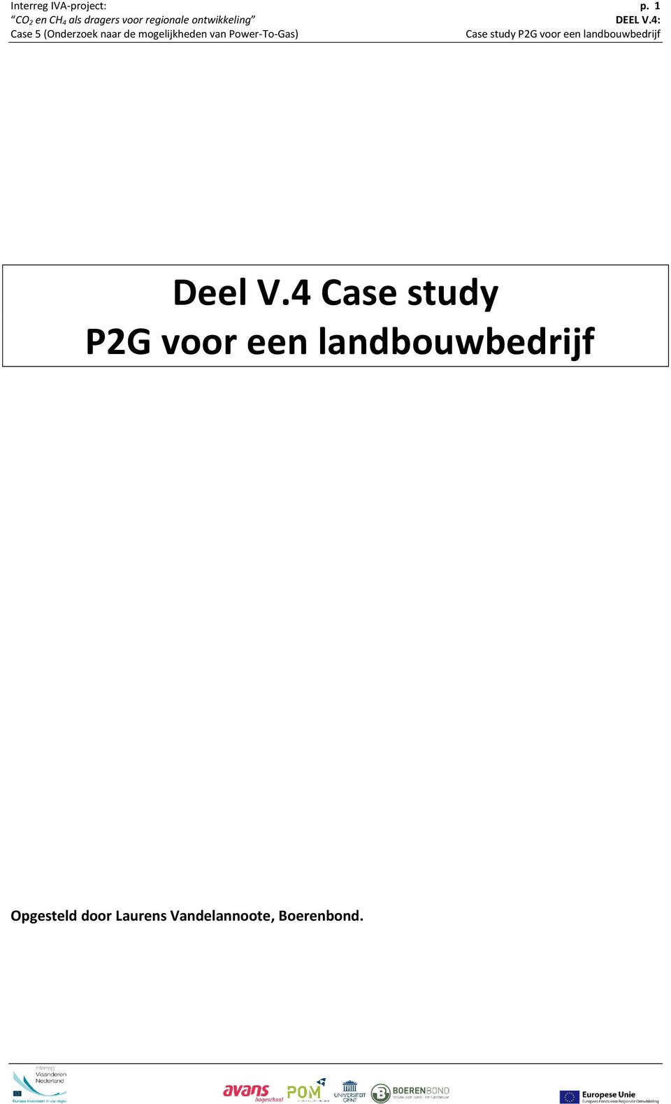 4 Case study P2G voor een