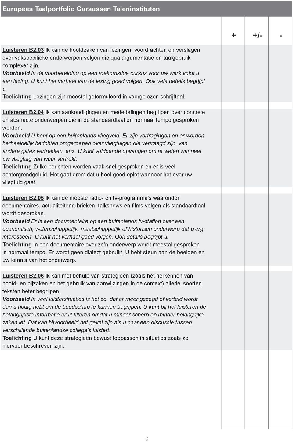 Toelichting Lezingen zijn meestal geformuleerd in voorgelezen schrijftaal. Luisteren B2.