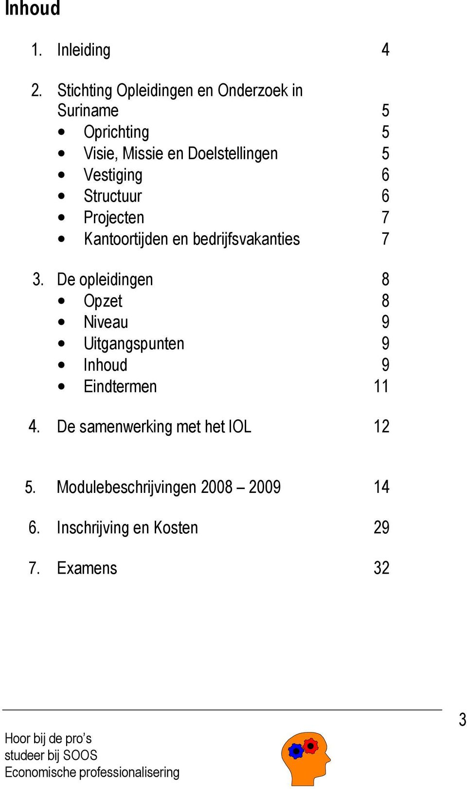 Vestiging 6 Structuur 6 Projecten 7 Kantoortijden en bedrijfsvakanties 7 3.