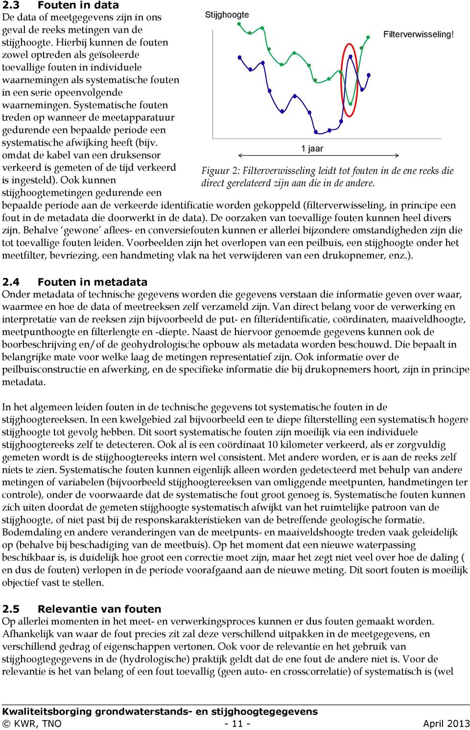 Systematische fouten treden op wanneer de meetapparatuur gedurende een bepaalde periode een systematische afwijking heeft (bijv.