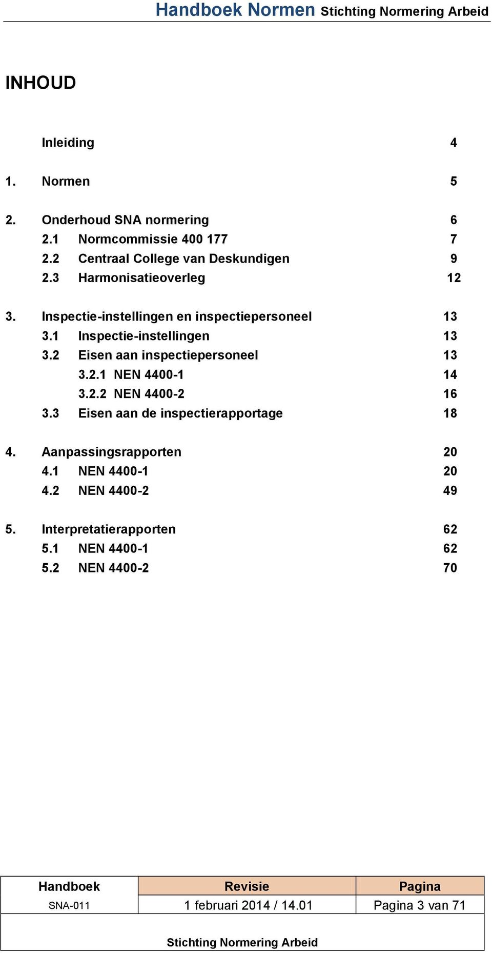 1 Inspectie-instellingen 13 3.2 Eisen aan inspectiepersoneel 13 3.2.1 NEN 4400-1 14 3.2.2 NEN 4400-2 16 3.