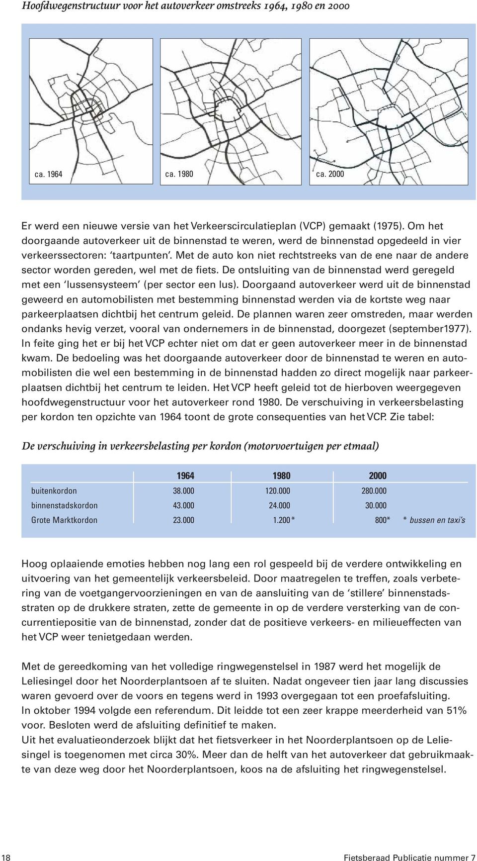 Met de auto kon niet rechtstreeks van de ene naar de andere sector worden gereden, wel met de fiets. De ontsluiting van de binnenstad werd geregeld met een lussensysteem (per sector een lus).