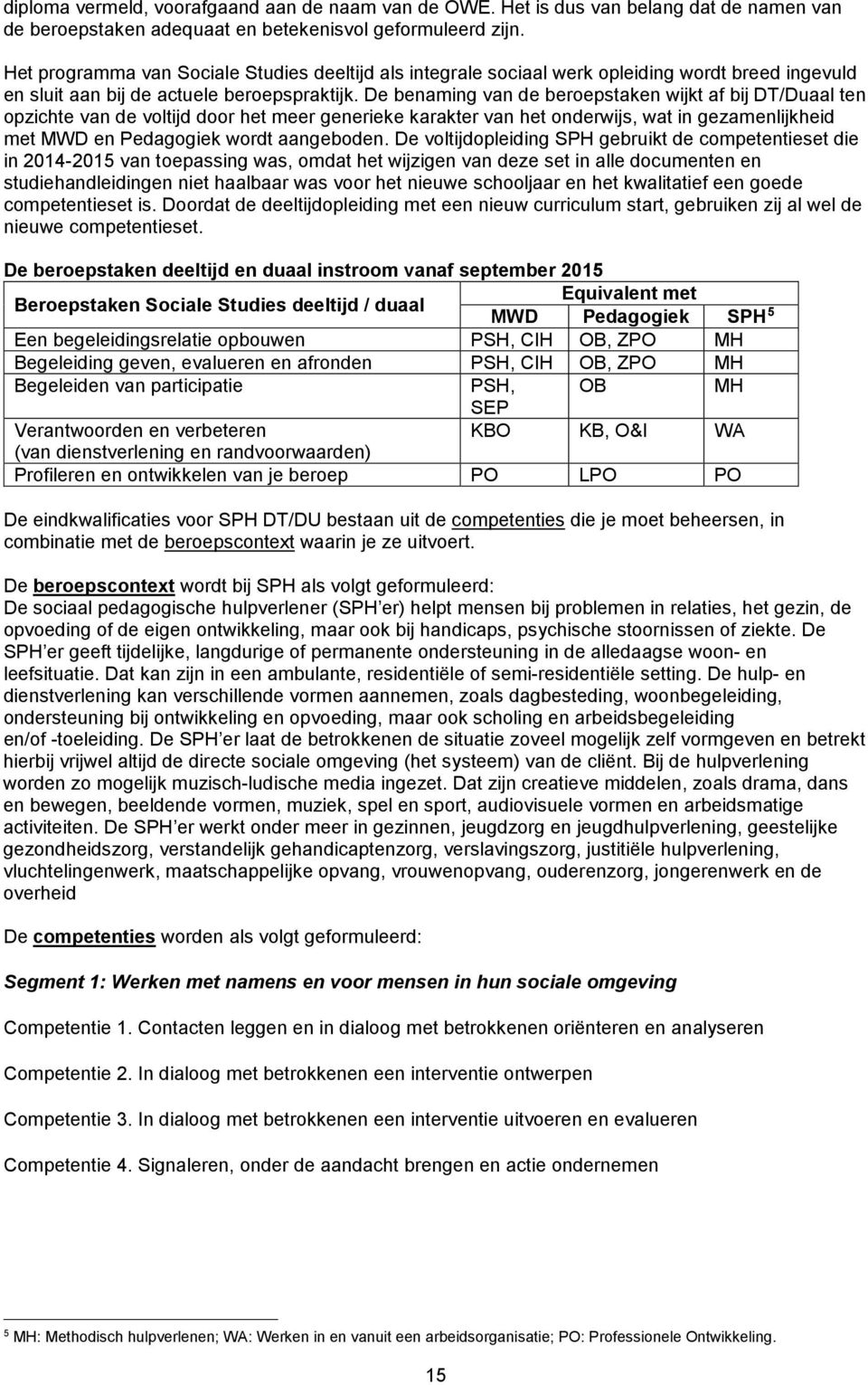 De benaming van de beroepstaken wijkt af bij DT/Duaal ten opzichte van de voltijd door het meer generieke karakter van het onderwijs, wat in gezamenlijkheid met MWD en Pedagogiek wordt aangeboden.