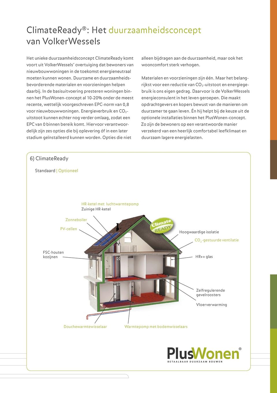 In de basisuitvoering presteren woningen binnen het PlusWonen-concept al 10-20% onder de meest recente, wettelijk voorgeschreven EPC-norm van 0,8 voor nieuwbouwwoningen.