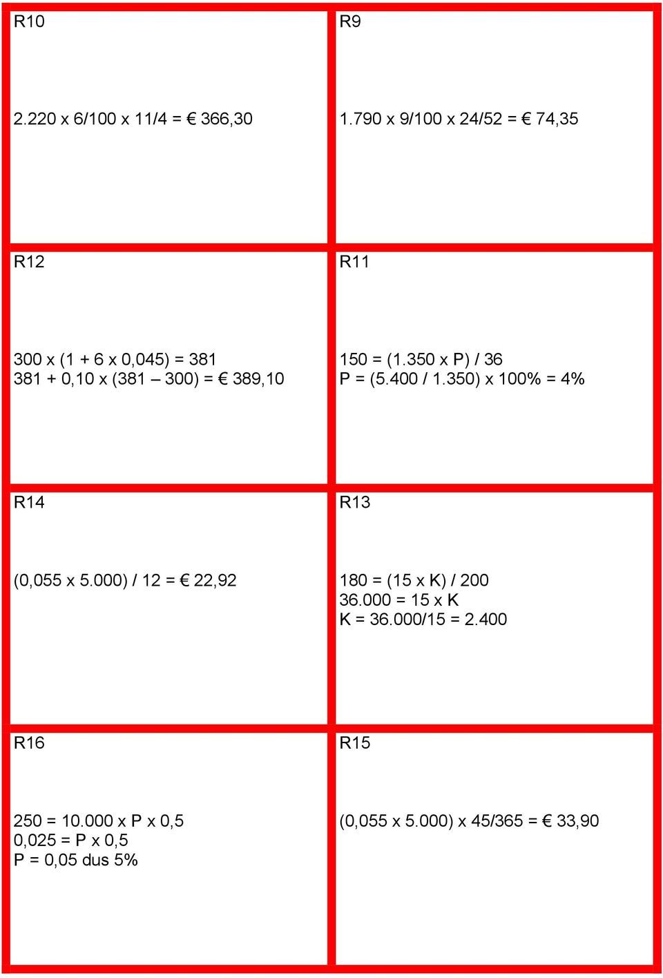 150 = (1.350 x P) / 36 P = (5.400 / 1.350) x 100% = 4% R14 R13 (0,055 x 5.