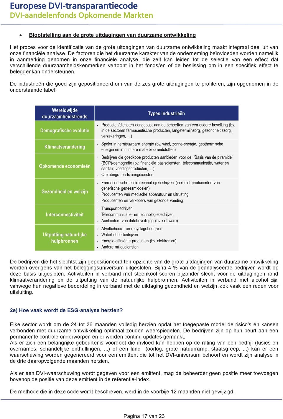 De factoren die het duurzame karakter van de onderneming beïnvloeden worden namelijk in aanmerking genomen in onze financiële analyse, die zelf kan leiden tot de selectie van een effect dat