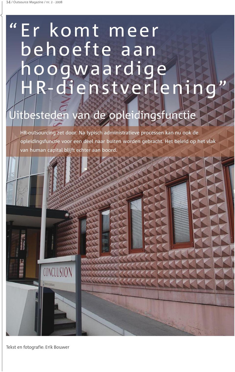 opleidingsfunctie HR-outsourcing zet door.