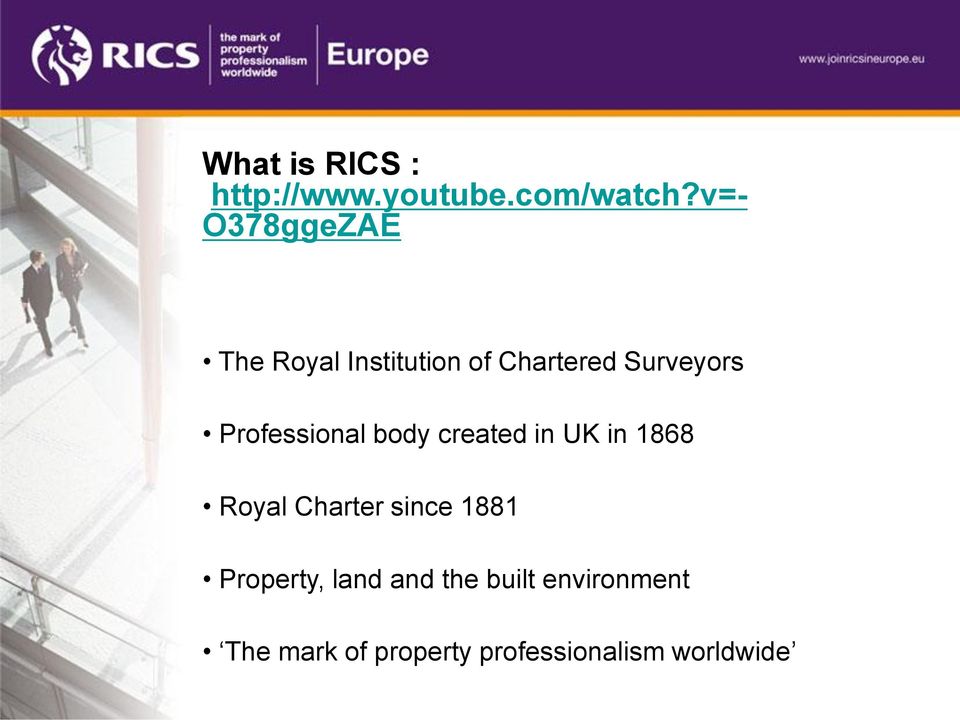 Professional body created in UK in 1868 Royal Charter since