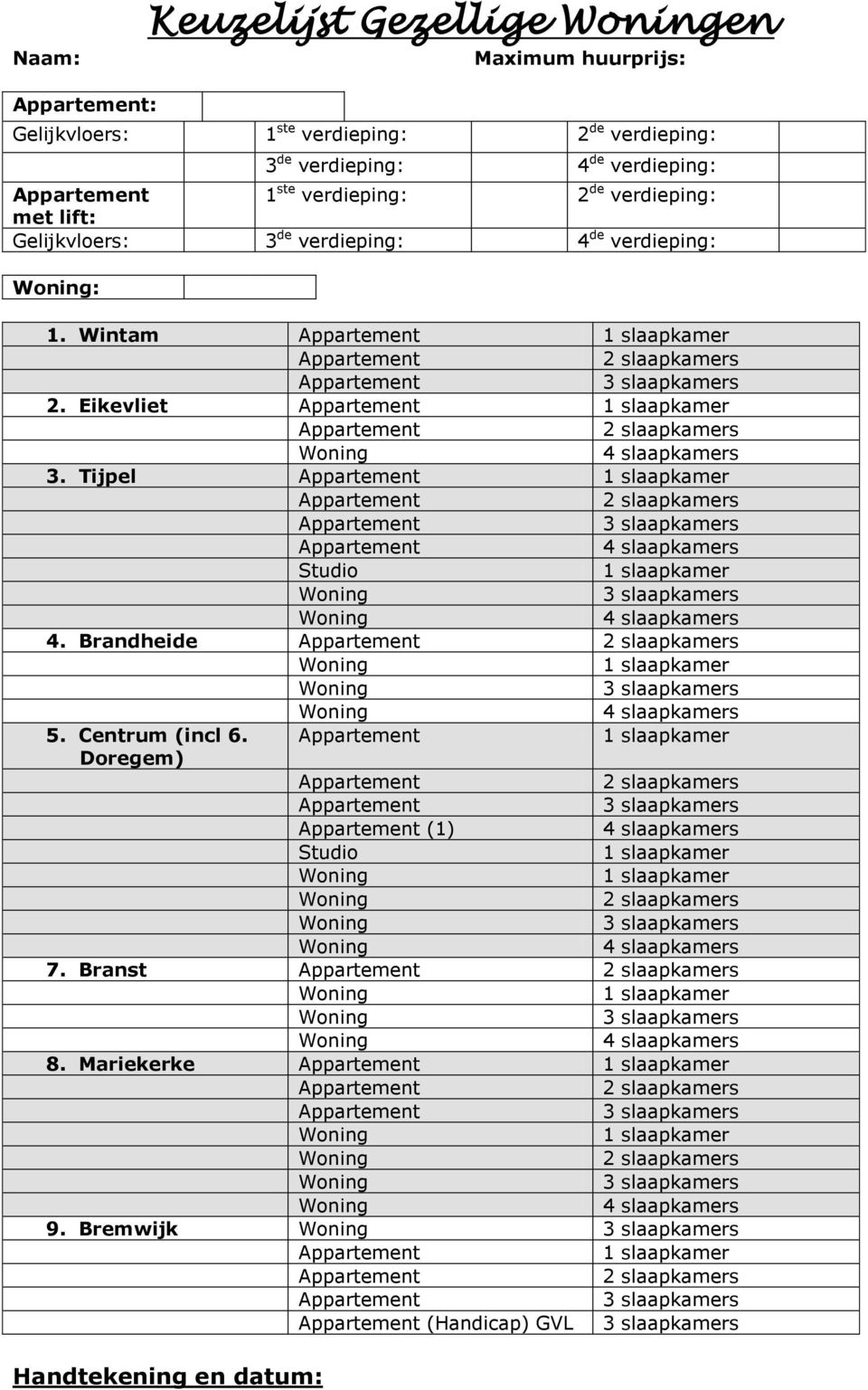 Gelijkvloers: 3 de verdieping: 4 de verdieping: : 1. Wintam 2. Eikevliet 3. Tijpel Studio 4.