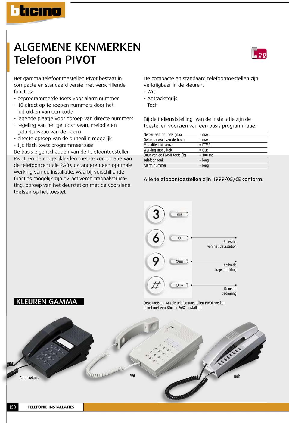 progrmmeerr De sis eigenschppen vn de telefoontoestellen Pivot, en de mogelijkheden met de comintie vn de telefooncentrle PX grnderen een optimle werking vn de instlltie, wrij verschillende functies