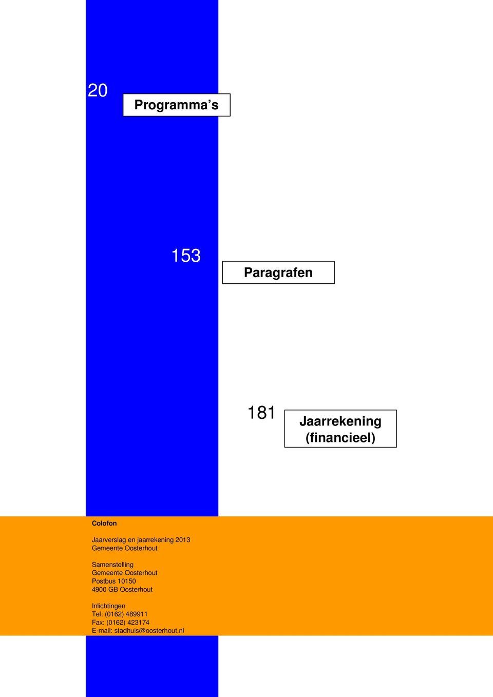 Samenstelling Gemeente Oosterhout Postbus 10150 4900 GB