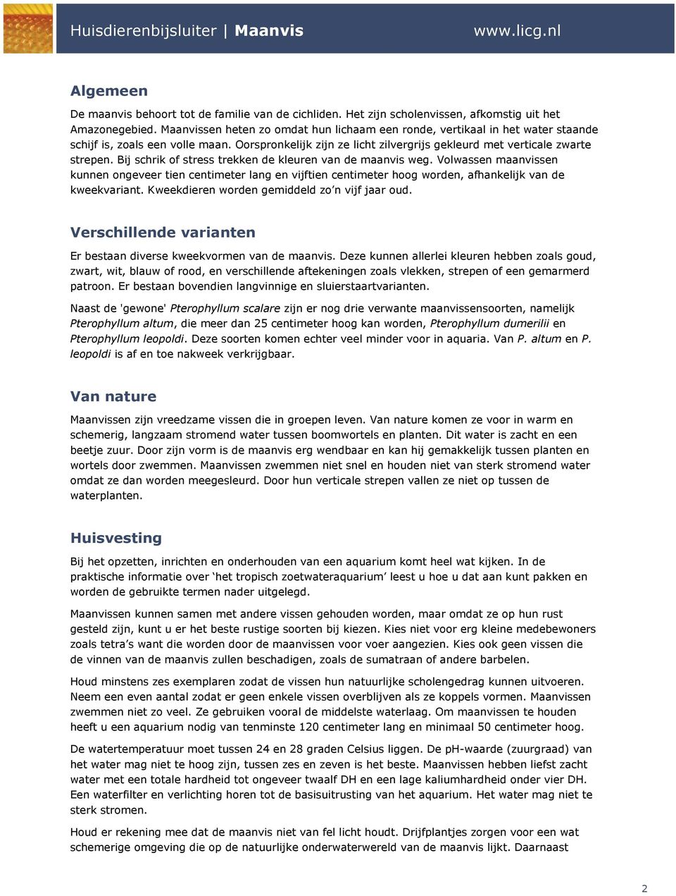 Bij schrik of stress trekken de kleuren van de maanvis weg. Volwassen maanvissen kunnen ongeveer tien centimeter lang en vijftien centimeter hoog worden, afhankelijk van de kweekvariant.