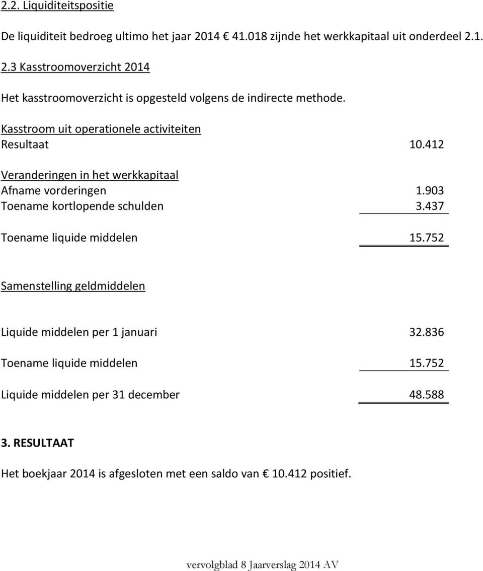 437 Toename liquide middelen 15.752 Samenstelling geldmiddelen Liquide middelen per 1 januari Toename liquide middelen 32.836 15.