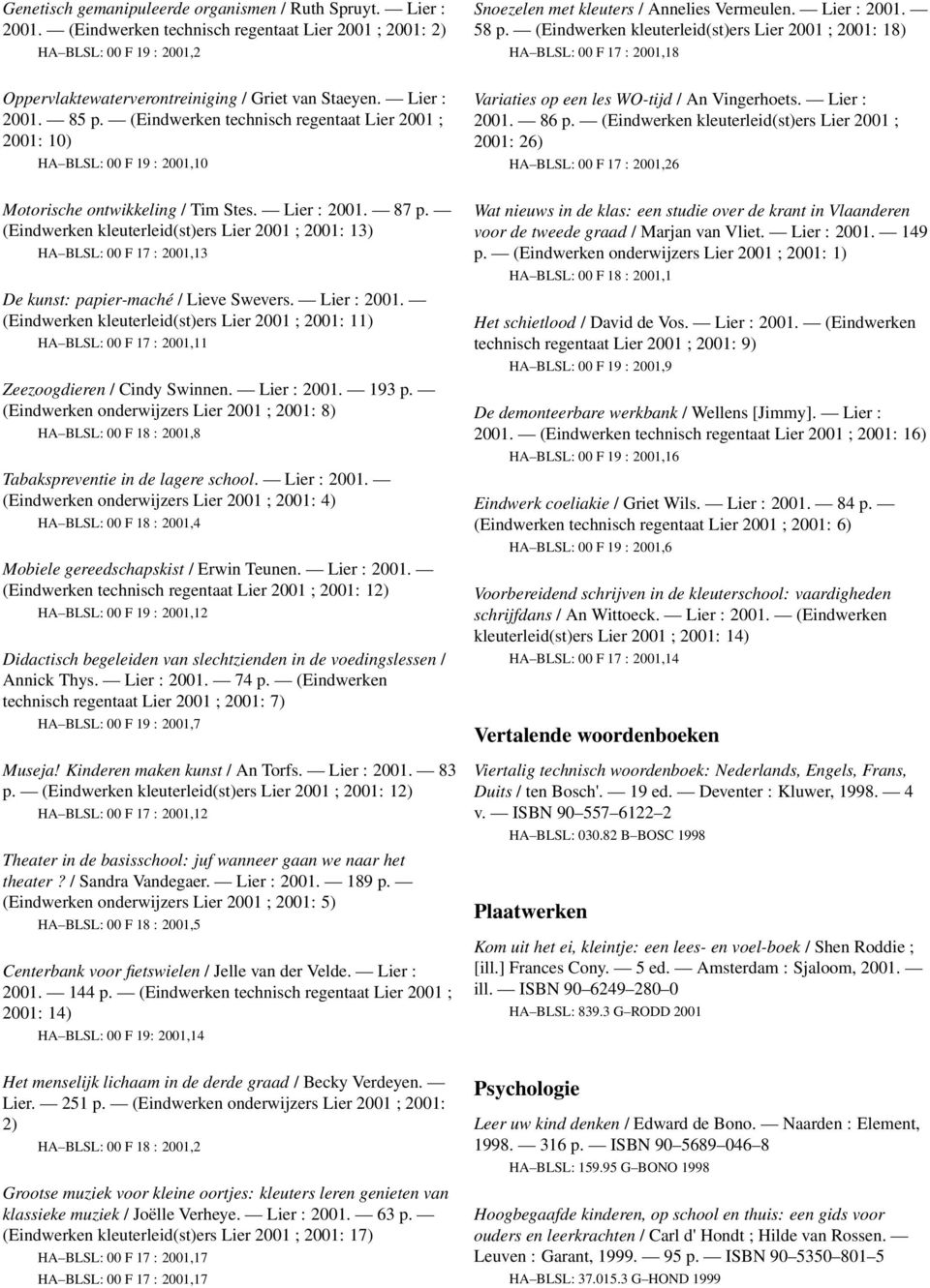 (Eindwerken technisch regentaat Lier 2001 ; 2001: 10) HA BLSL: 00 F 19 : 2001,10 Variaties op een les WO-tijd / An Vingerhoets. Lier : 2001. 86 p.