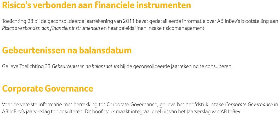 Gebeurtenissen na balansdatum Gelieve Toelichting 33 Gebeurtenissen na balansdatum bij de geconsolideerde jaarrekening te consulteren.