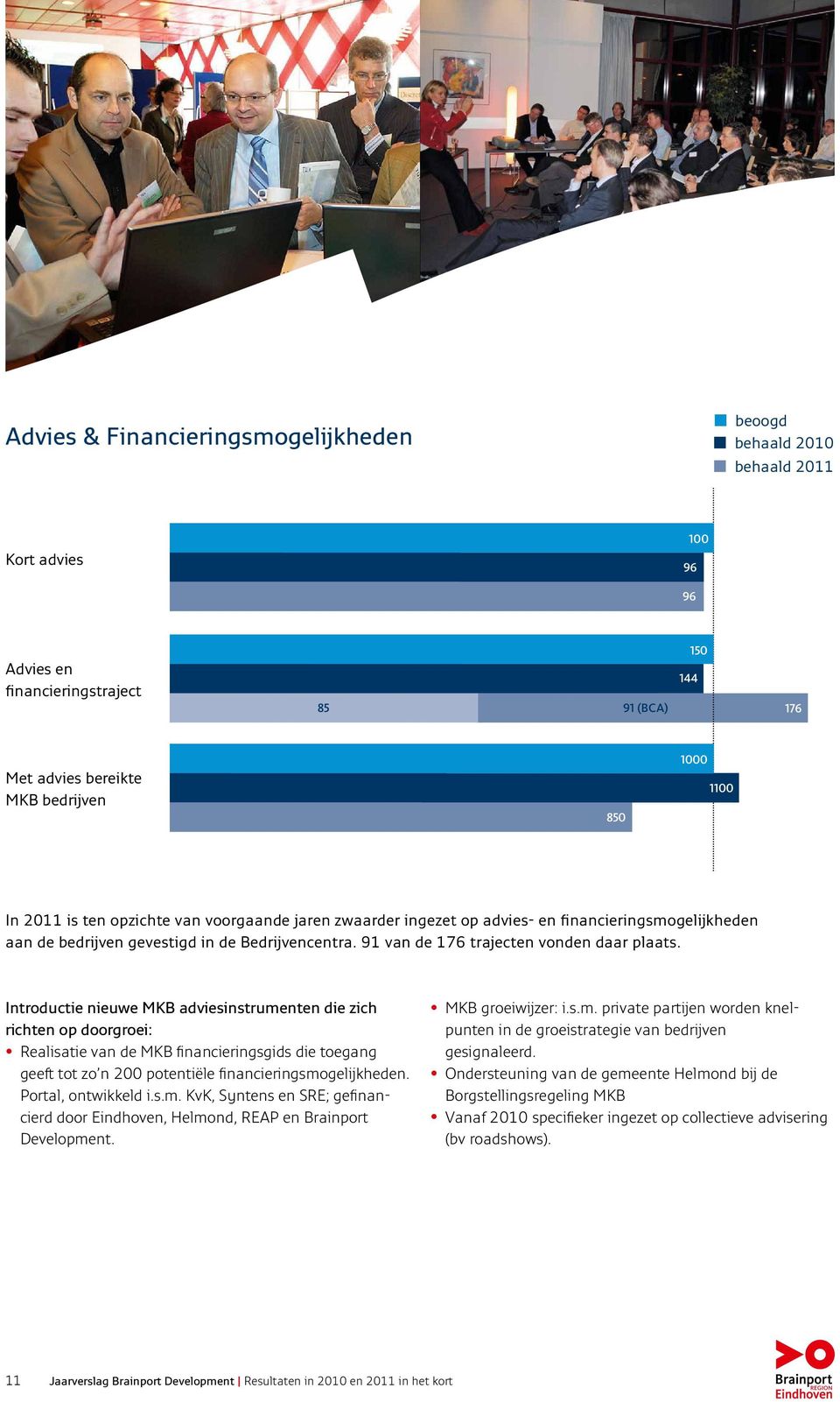 Introductie nieuwe MKB adviesinstrumenten die zich richten op doorgroei: Realisatie van de MKB financieringsgids die toegang geeft tot zo n 200 potentiële financierings mogelijkheden.