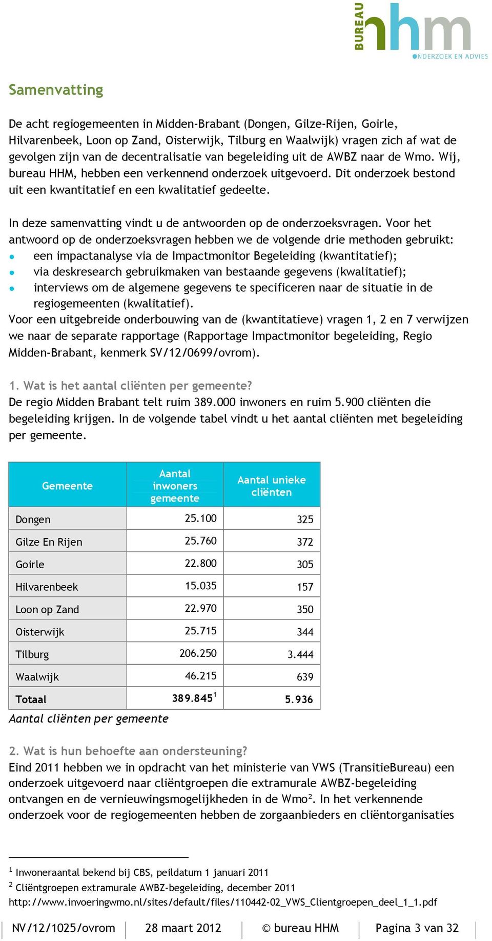 In deze samenvatting vindt u de antwoorden op de onderzoeksvragen.