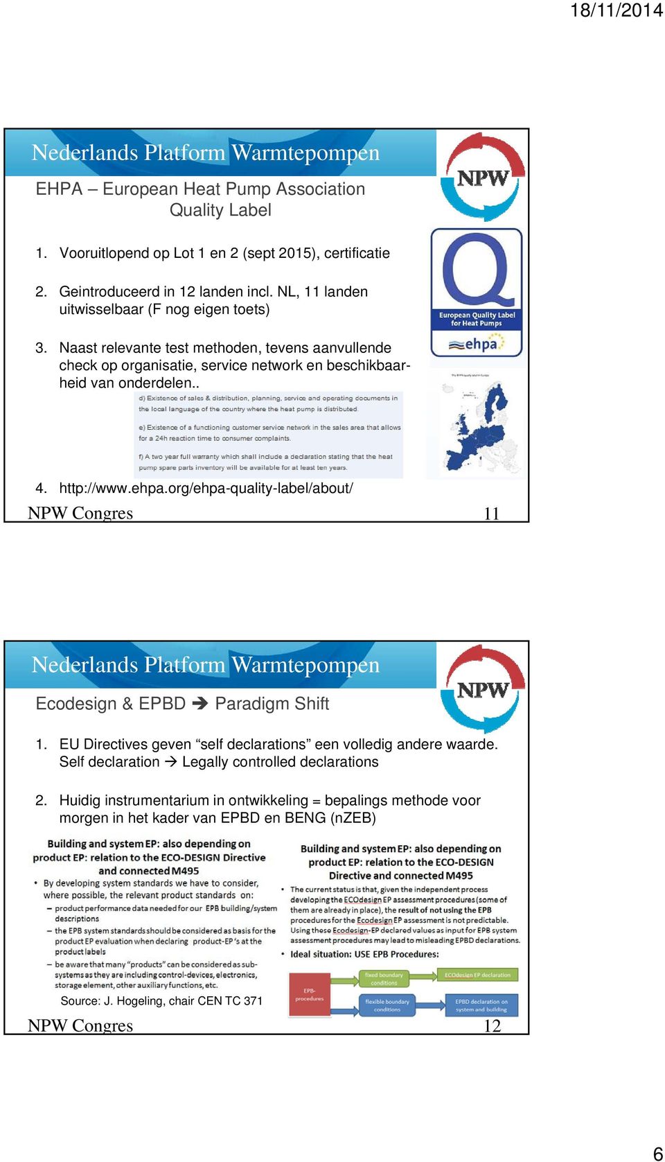 Naast relevante test methoden, tevens aanvullende check op organisatie, service network en beschikbaarheid van onderdelen.. 4. http://www.ehpa.