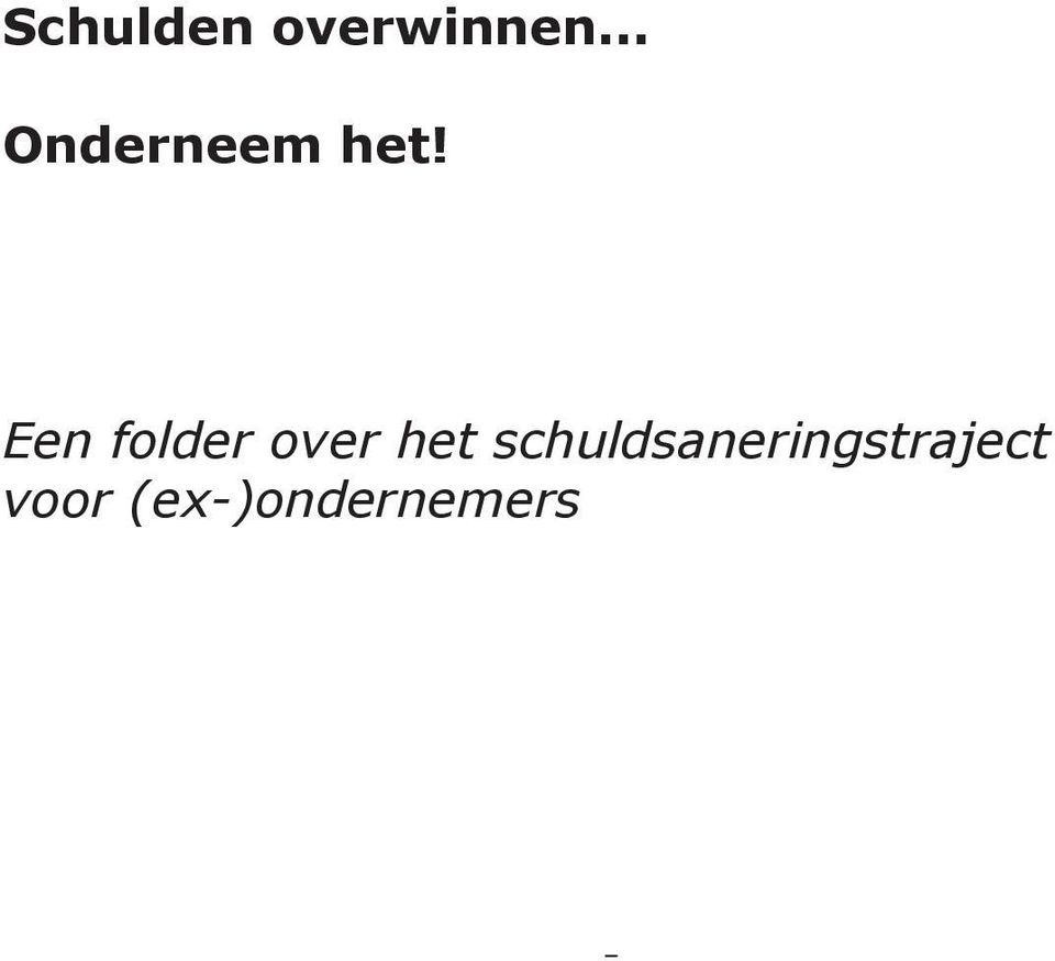 Een folder over het