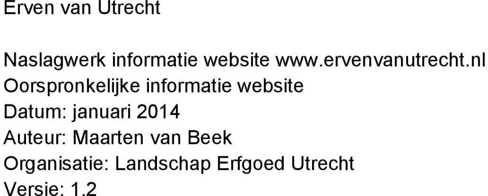 nl Oorspronkelijke informatie website Datum: